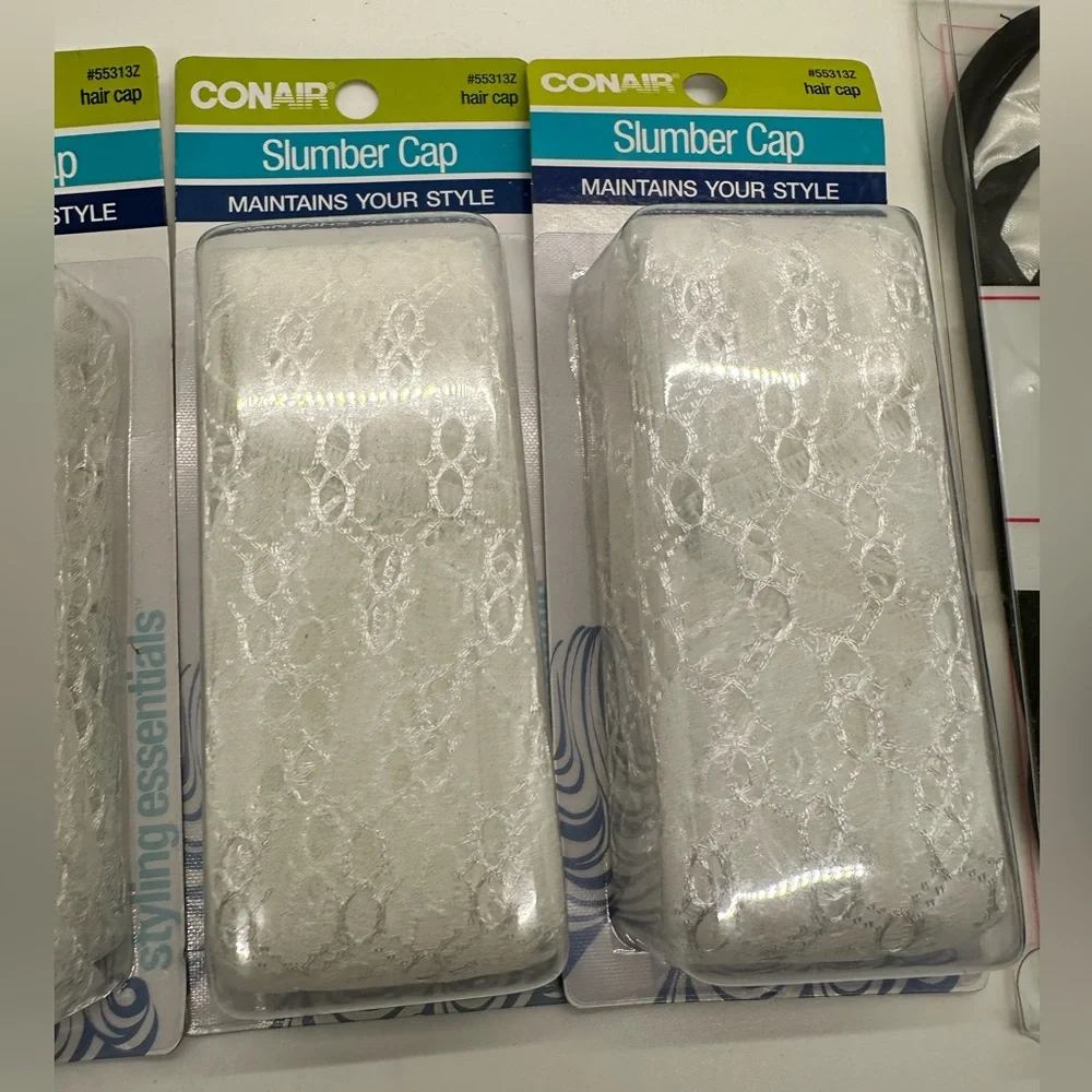 Conair Slumber Sleep Caps X4 and 1 Satin Sleep Mask All‎ New in Package